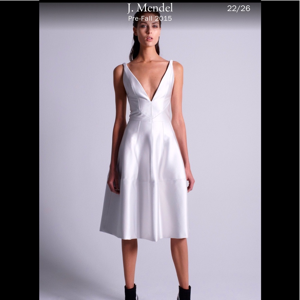 J mendel dress in light silver color size 14.